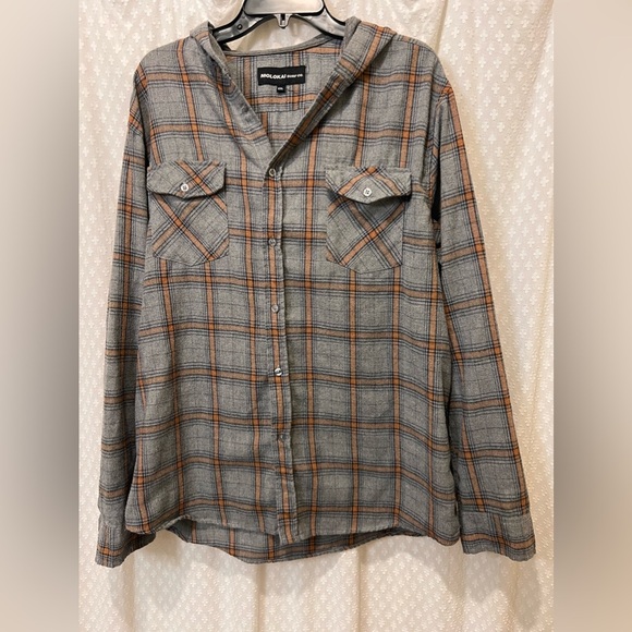 Men's Molokai Surf Co Plad Flannel Button Up Long Sleeve Shirt XXL - Picture 2 of 9